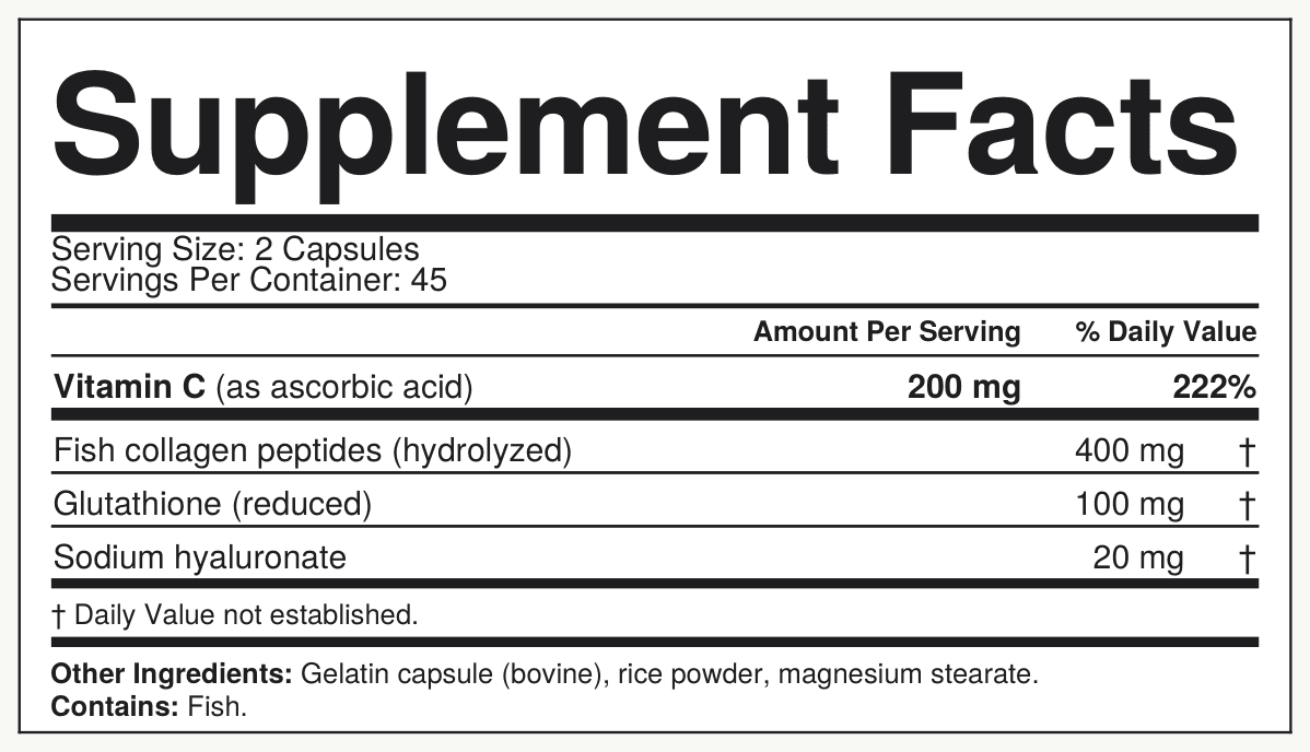 Supplement Facts Cápsulas Detox Hepático