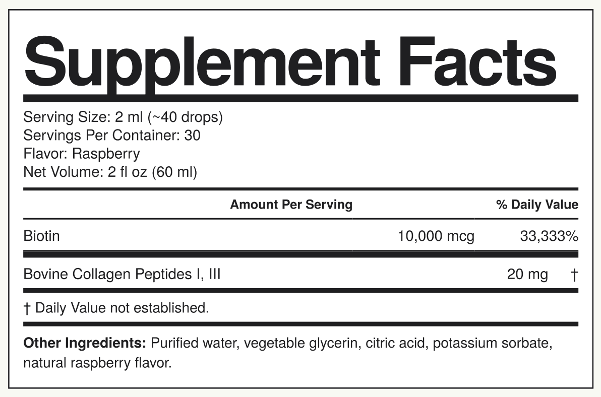 Supplement Facts Creme Facial GHK-Cu + SNAP-8