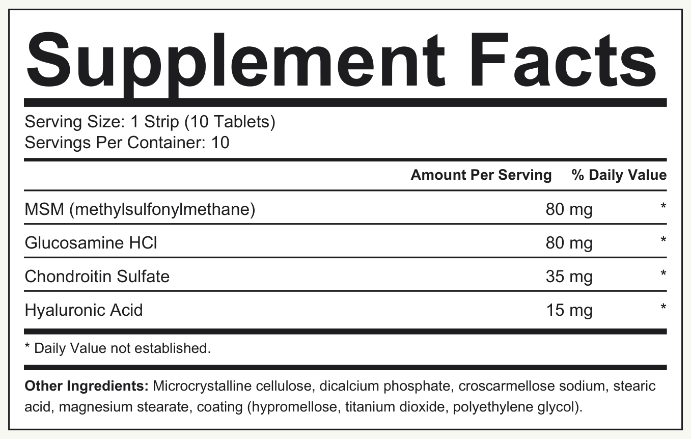 Supplement Facts Glucosamine