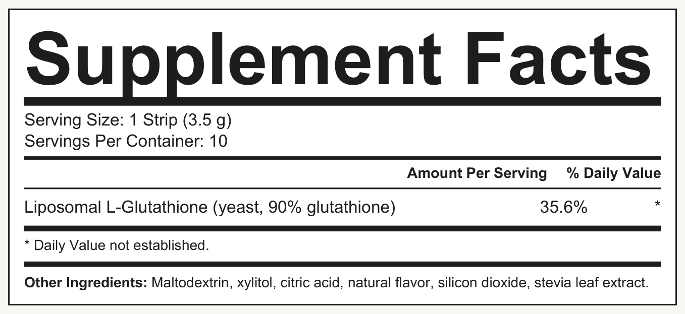 Supplement Facts Glutathione