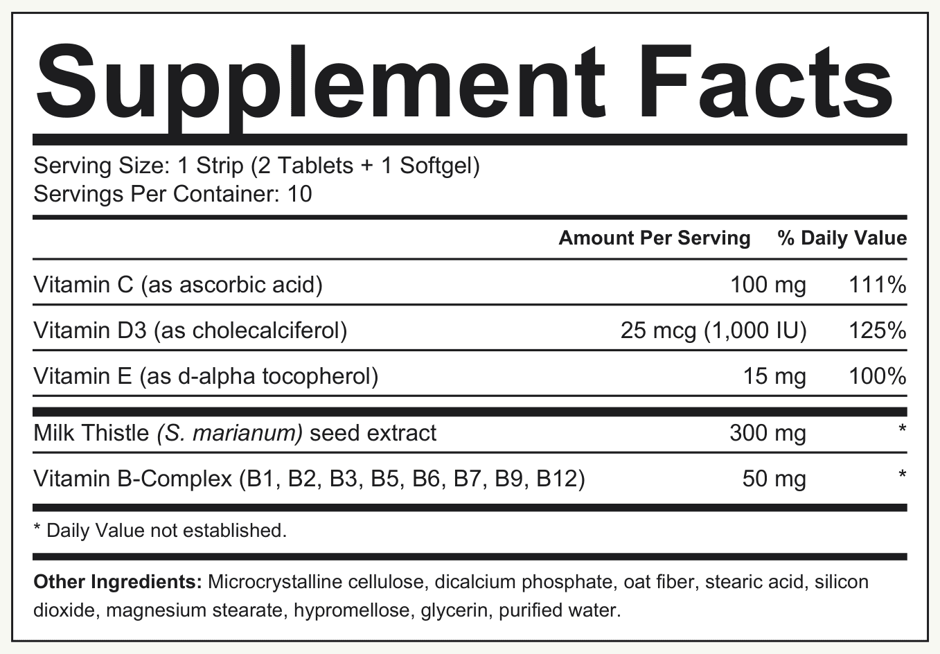 Supplement Facts Milk Thistle