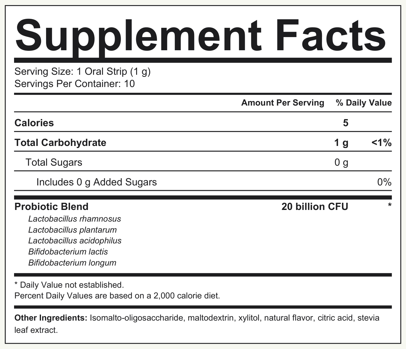 Supplement Facts Probiotics
