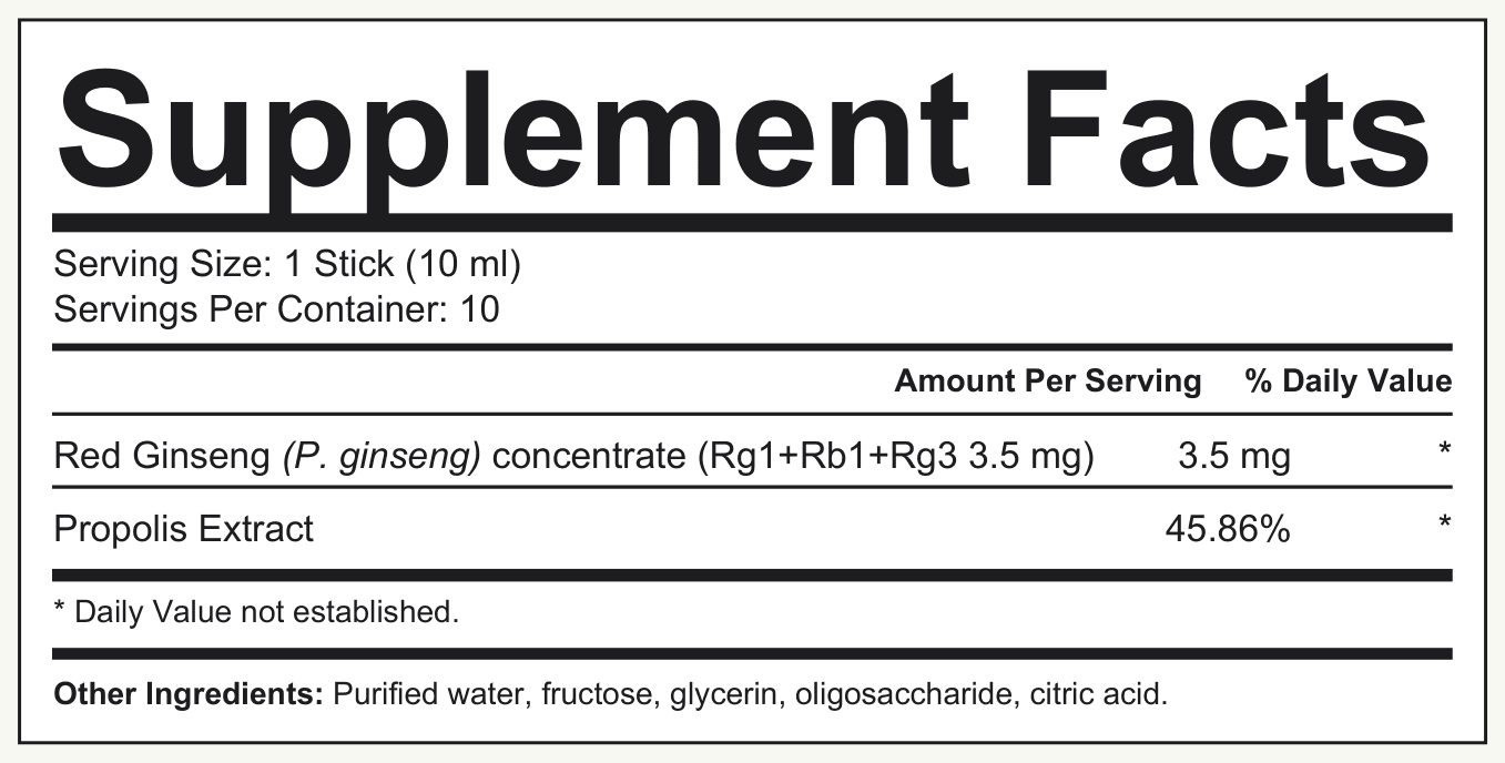 Supplement Facts Red Ginseng